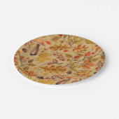 Herfstbos op oker papieren bordje (Gekanteld)