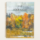 Herfstbos oranje goud planner (Voorkant)