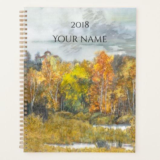 Herfstbos oranje goud planner (Voorkant)