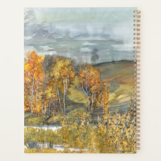 Herfstbos oranje goud planner (Achterkant)