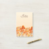 Herfstbos Waterverf Sinaasappels Post-it® Notes (Op bureau)