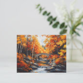 Herfstbosbrug Briefkaart (Staand voorkant)