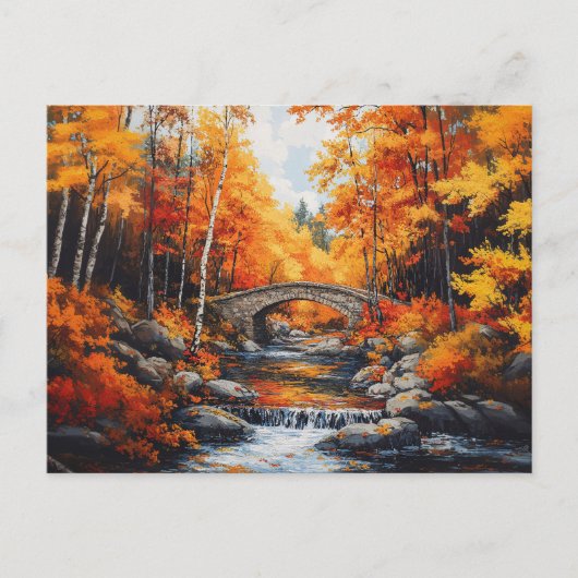 Herfstbosbrug Briefkaart (Voorkant)