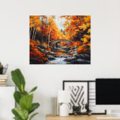 Herfstbosbrug Poster (Thuiskantoor)