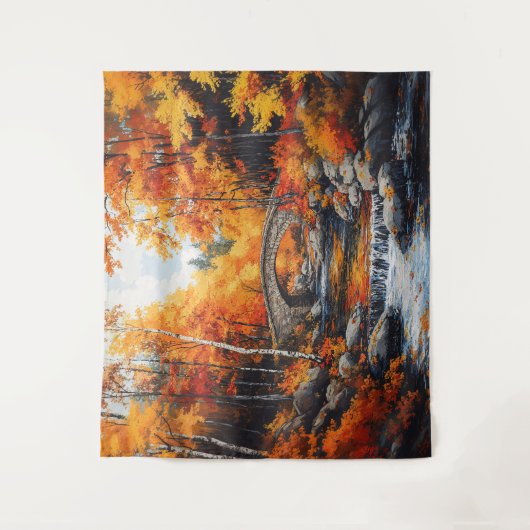Herfstbosbrug Wandkleed (Voorkant)