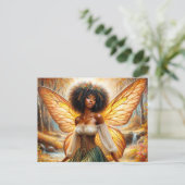 Herfstbosfee met Briefkaart van de donkere huid (Staand voorkant)