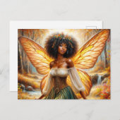 Herfstbosfee met Briefkaart van de donkere huid (Voorkant / Achterkant)