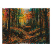 Herfstbospad met digitale trap Download Art Perfect Poster (Voorkant)