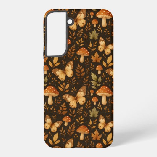 Herfstbospaddenstoelen en vlinders samsung galaxy hoesje (Achterkant)