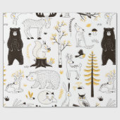 herfstbospatroon cadeaupapier (Vlak)