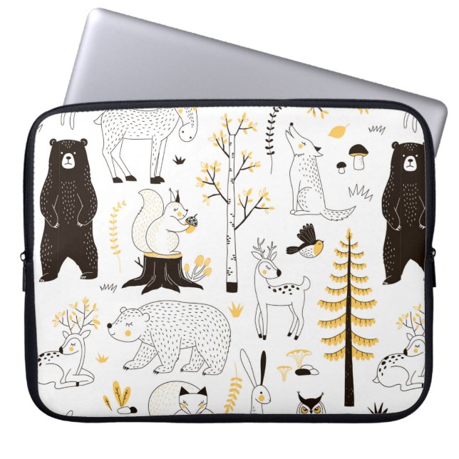 herfstbospatroon laptop sleeve (Voorkant)
