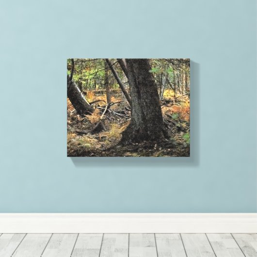 Herfstbosscène Canvas Afdruk (Insitu (Houten vloer))