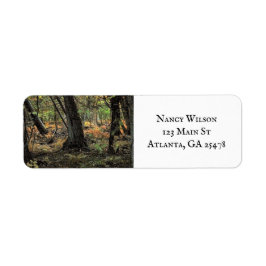 Herfstbosscène Etiket