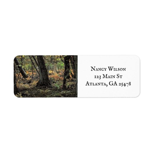 Herfstbosscène Etiket (Voorkant)