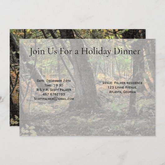 Herfstbosscène Kaart (Voorkant / Achterkant)