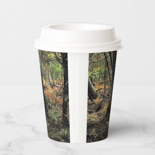 Herfstbosscène Papieren Bekers (Rechts)