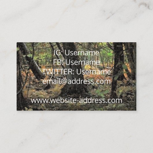 Herfstbosscène Visitekaartje (Achterkant)