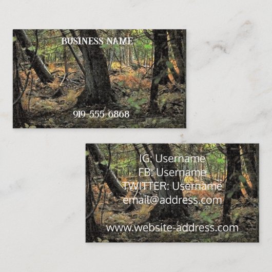 Herfstbosscène Visitekaartje (Voorkant / Achterkant)