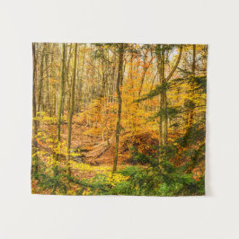 Herfstbossen Bos Bomen Natuur Klein Wandkleed