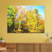 Herfstbossen & Zonneschijn - Canvas Afdruk (Insitu (Woonkamer))