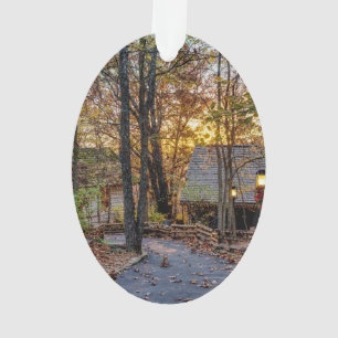 Herfstbossen Zonsondergang Looppad Ornament