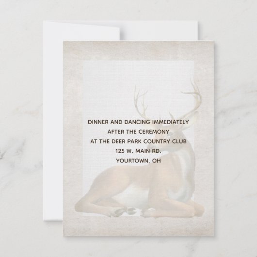 herfstbouquet en hertengeweien verlenging van de h kaart (Achterkant)