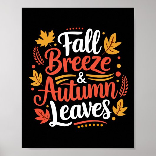 Herfstbries Herfstbladeren Esdoornblad Voor Vrouwe Poster (Voorkant)