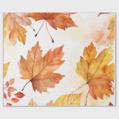 Herfstbries: vallende bladeren patroon cadeaupapier (Vlak)