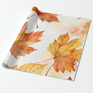 Herfstbries: vallende bladeren patroon cadeaupapier