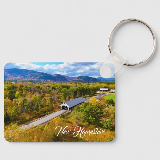 Herfstbrug in New Hampshire Sleutelhanger (Voorkant)