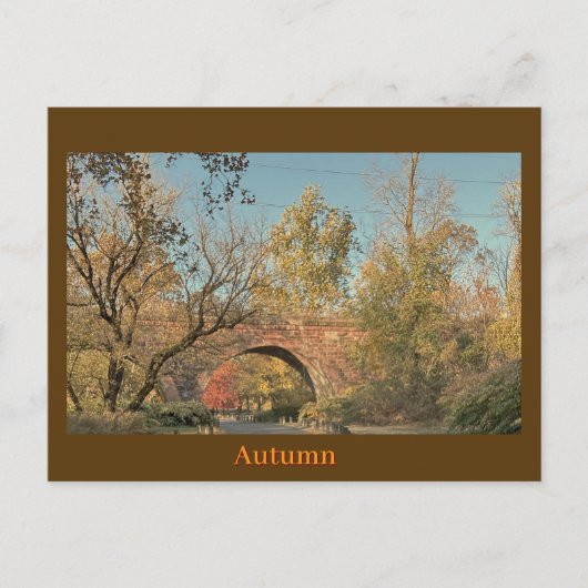Herfstbrug met boogbrug - Briefkaart (Voorkant)