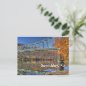 herfstbrug, Sewickley, Pa Briefkaart (Staand voorkant)