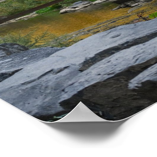 Herfstbrug Waterscape Foto Poster (Hoek)