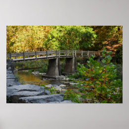 Herfstbrug Waterscape Foto Poster