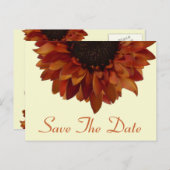 Herfstbruiloft Bewaar de datum Zonnebloem Briefkaa Aankondigingskaart (Voorkant / Achterkant)