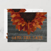 Herfstbruiloft Bewaar de datum Zonnebloem Briefkaa Aankondigingskaart (Voorkant / Achterkant)