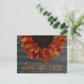 Herfstbruiloft Bewaar de datum Zonnebloem Briefkaa Aankondigingskaart (Staand voorkant)