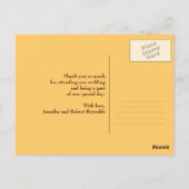 Herfstbruiloft Dank u Post Kaart (gele rug) (Achterkant)