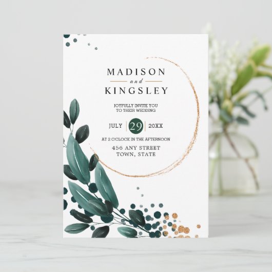 Herfstbruiloft 🍂 Deep Blue Floral Elegant 💙 Kaart (Staand voorkant)