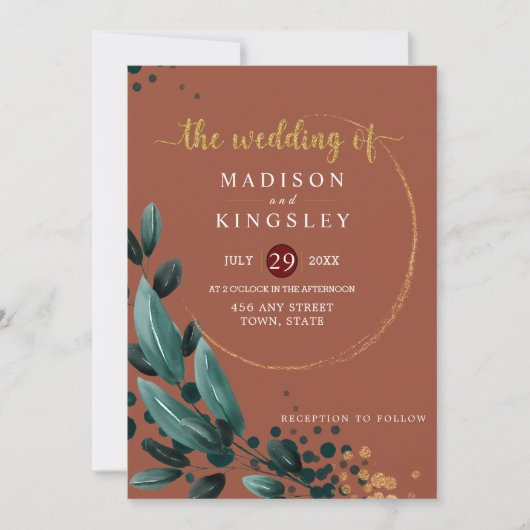 Herfstbruiloft 🍂 Deep Blue Floral Elegant 💙 Kaart (Voorkant)