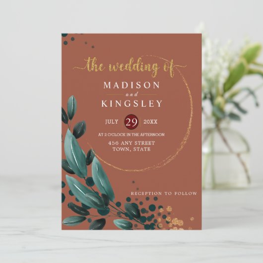 Herfstbruiloft 🍂 Deep Blue Floral Elegant 💙 Kaart (Staand voorkant)