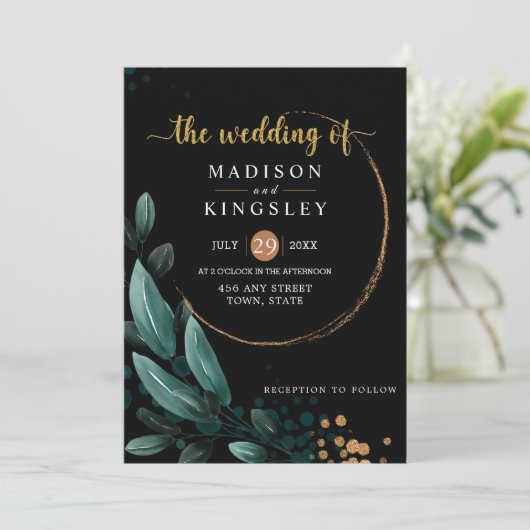 Herfstbruiloft 🍂 Deep Blue Floral Elegant 💙 Kaart (Staand voorkant)