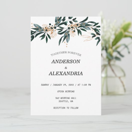 Herfstbruiloft 🍂 Deep Blue Floral Elegant 💙 Kaart (Staand voorkant)