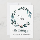 Herfstbruiloft 🍂 Deep Blue Floral Elegant 💙 Kaart (Achterkant)