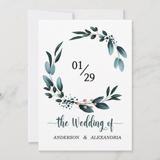 Herfstbruiloft 🍂 Deep Blue Floral Elegant 💙 Kaart (Achterkant)