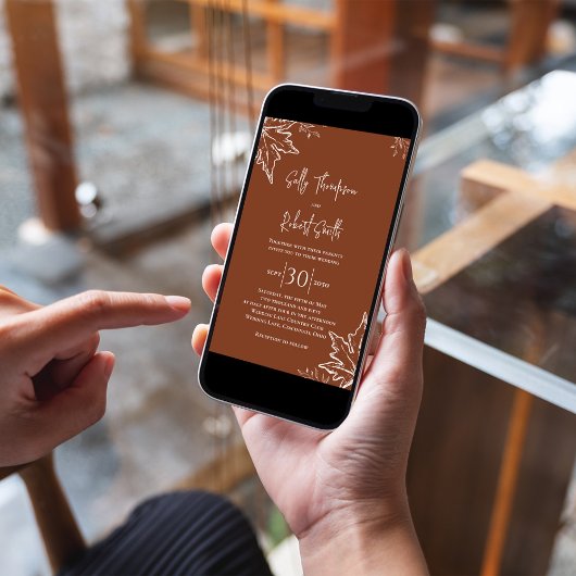 Herfstbruiloft Elegante Herfstbladeren Custom Kaart