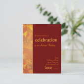 herfstbruiloft - hedendaagse huwelijksuitnodiginge kaart (Staand voorkant)