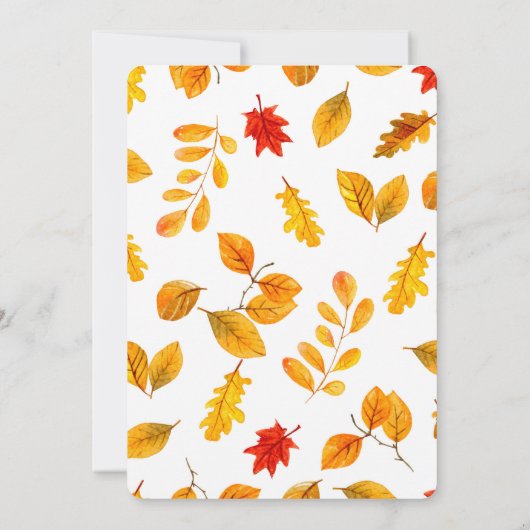 Herfstbruiloft. Herfst uitnodiging. Gele krans Kaart (Achterkant)