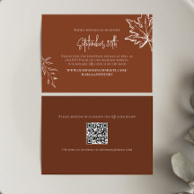 Herfstbruiloft herfstbladeren QR-code RSVP