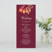 Herfstbruiloft in Bourgondië Programmakaart (Staand voorkant)